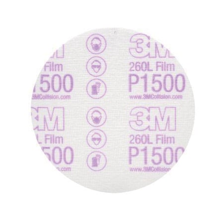 3M 3M Hookit Finishing Film Disc, 00951, 5 in, P1500, 100 dscs pr bx, 4 bxs pr cs, 100PK 7000000562